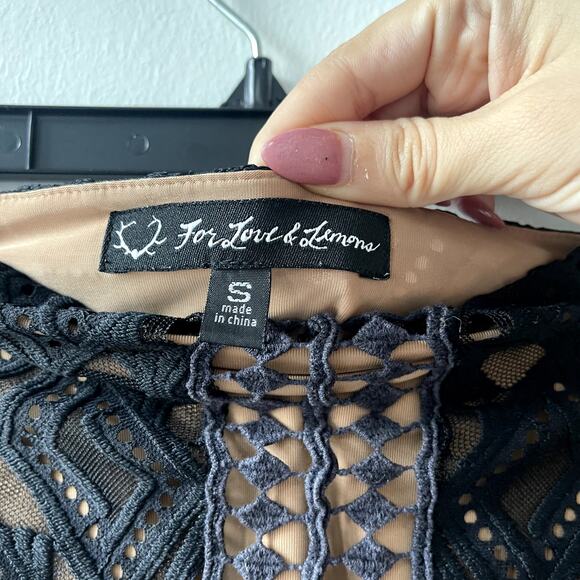 For Love And Lemons x Raye Black Lace Mini Skirt - Small - Picture 3 of 10